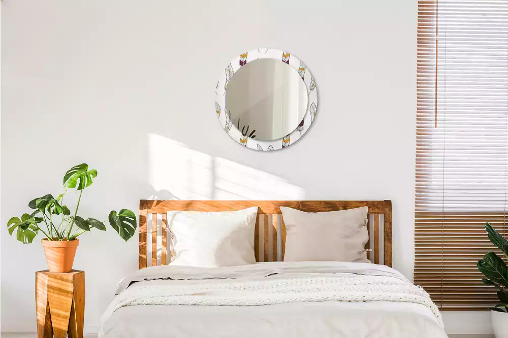 Kerek dísztükör Tollak