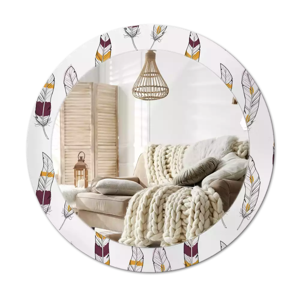 Kerek dísztükör Tollak