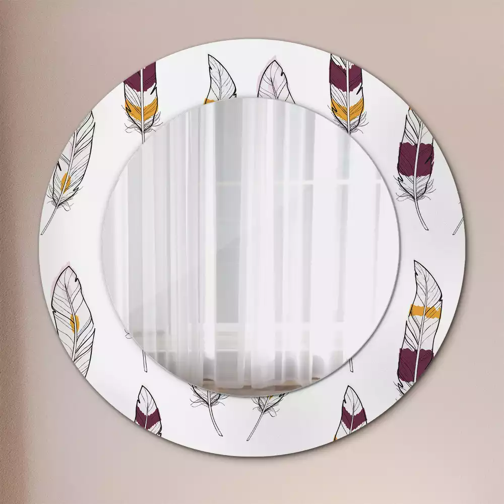 Kerek dísztükör Tollak