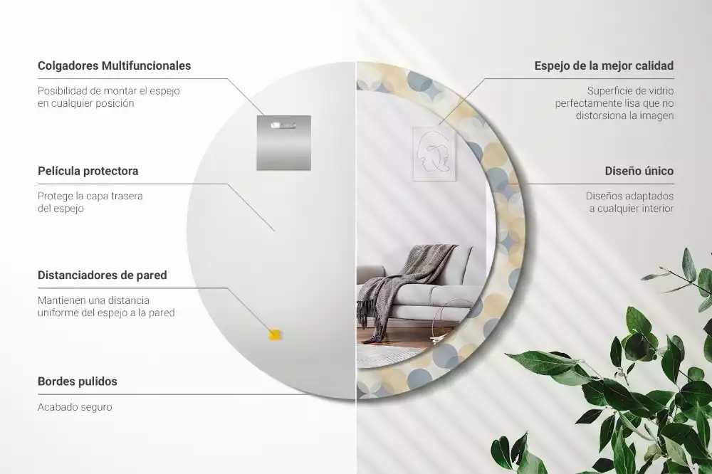 Kerek díszes tükör Geometriai körök