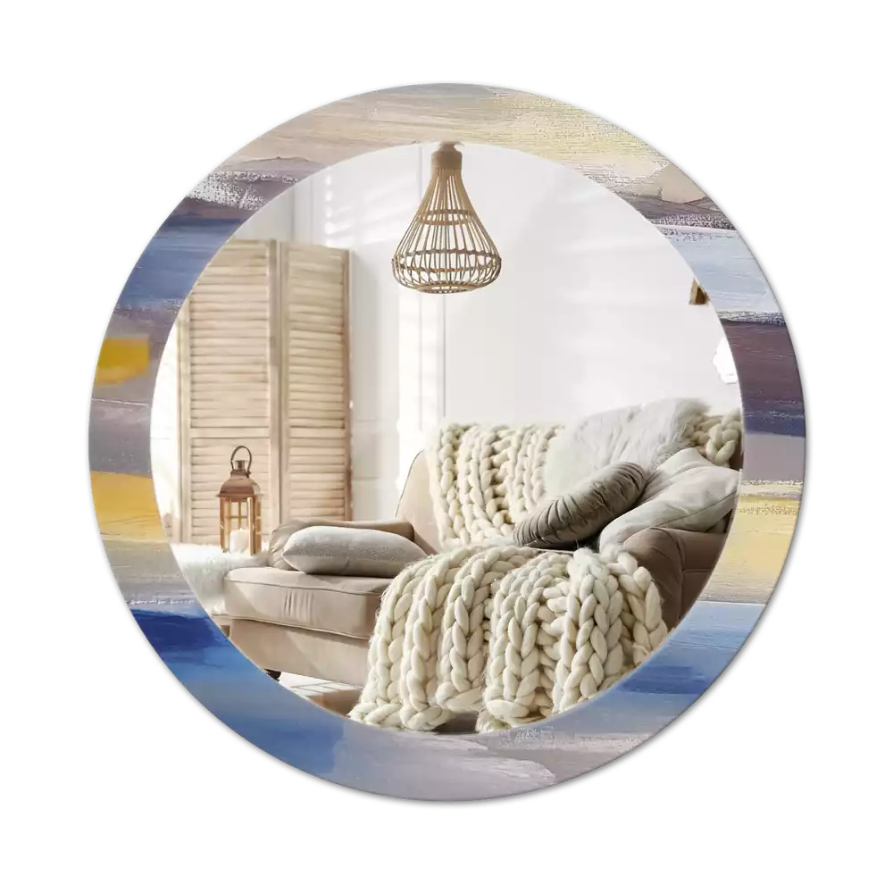 Kerek tükör fali dísz Absztrakt festészet