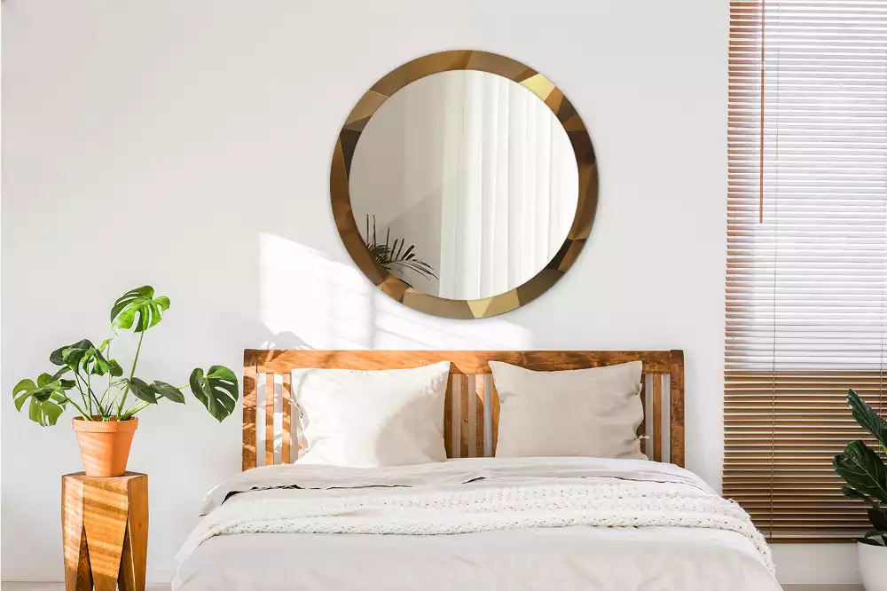 Kerek tükör fali dísz Geometriai minta