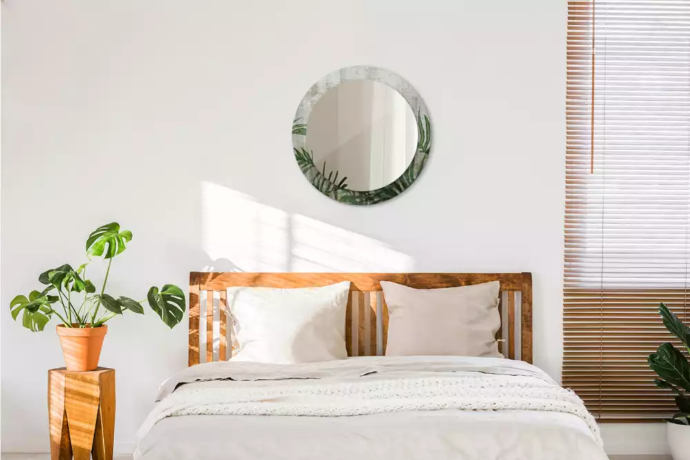 Kerek tükör fali dísz Páfránylevél