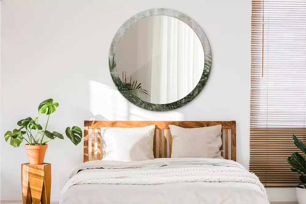 Kerek tükör fali dísz Páfránylevél