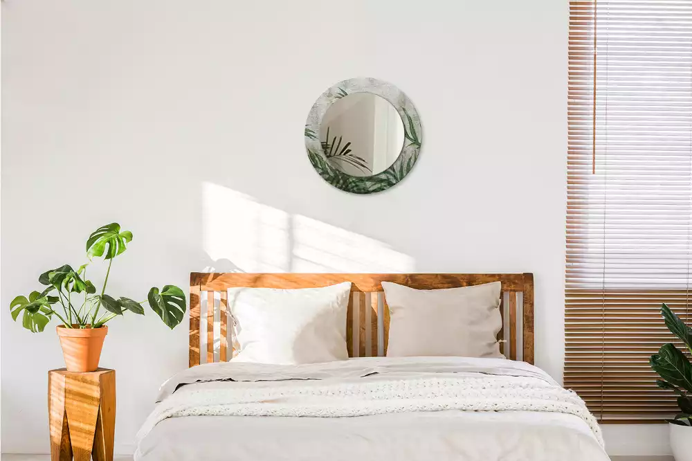 Kerek tükör fali dísz Páfránylevél