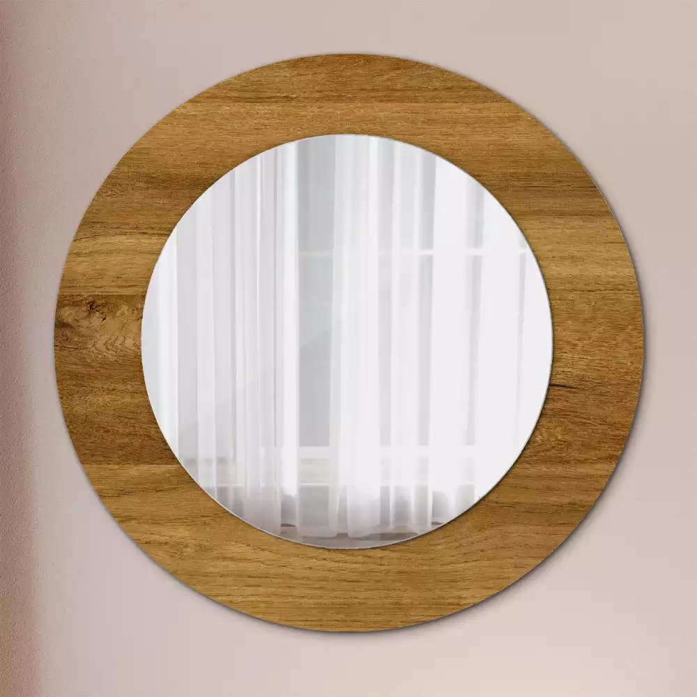Kerek tükör fali dísz Rusztikus tölgy