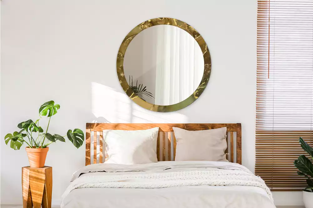 Kerek tükör fali dísz Fémes örvények