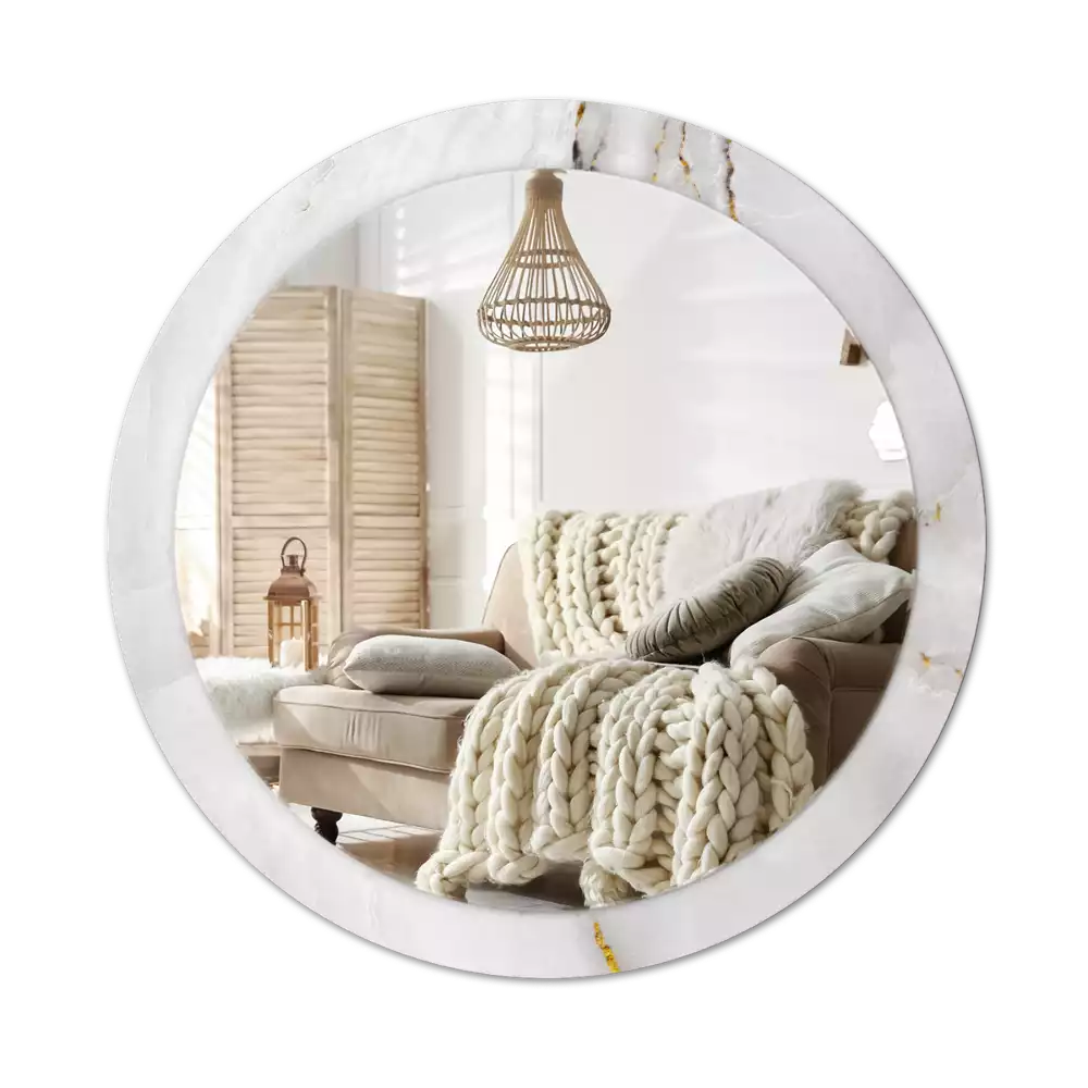 Kerek tükör fali dísz Fényes márvány