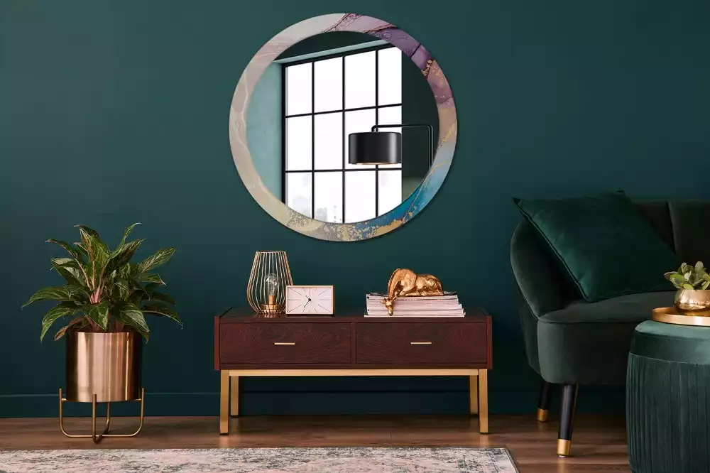 Kerek tükör fali dísz Márvány kő