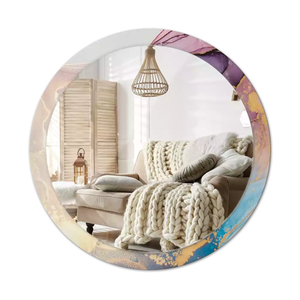 Kerek tükör fali dísz Márvány kő