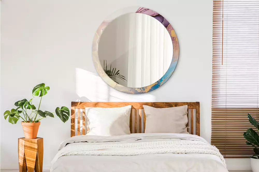 Kerek tükör fali dísz Márvány kő