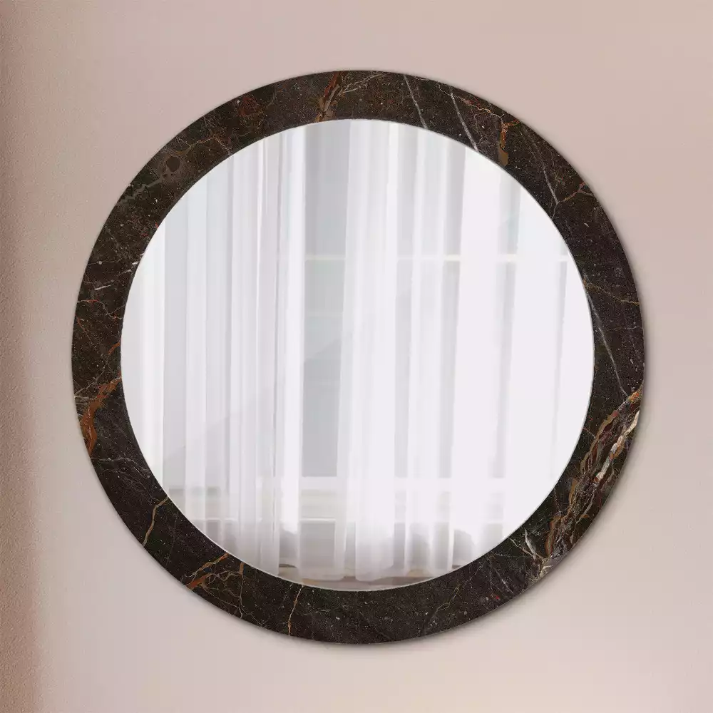Kerek tükör fali dísz Barna márvány