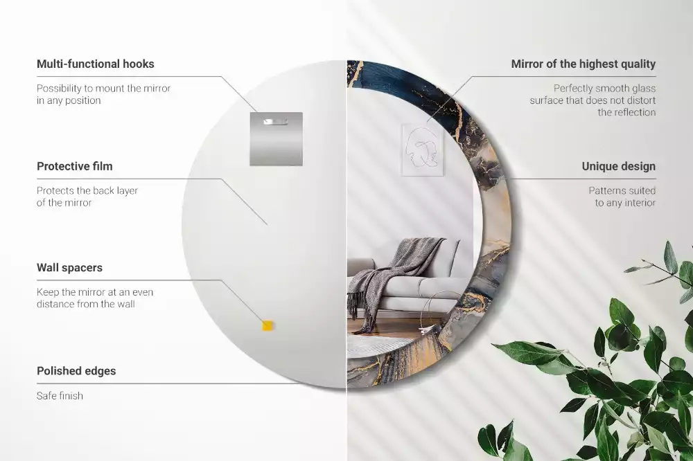 Kerek tükör fali dísz Absztrakt festékek