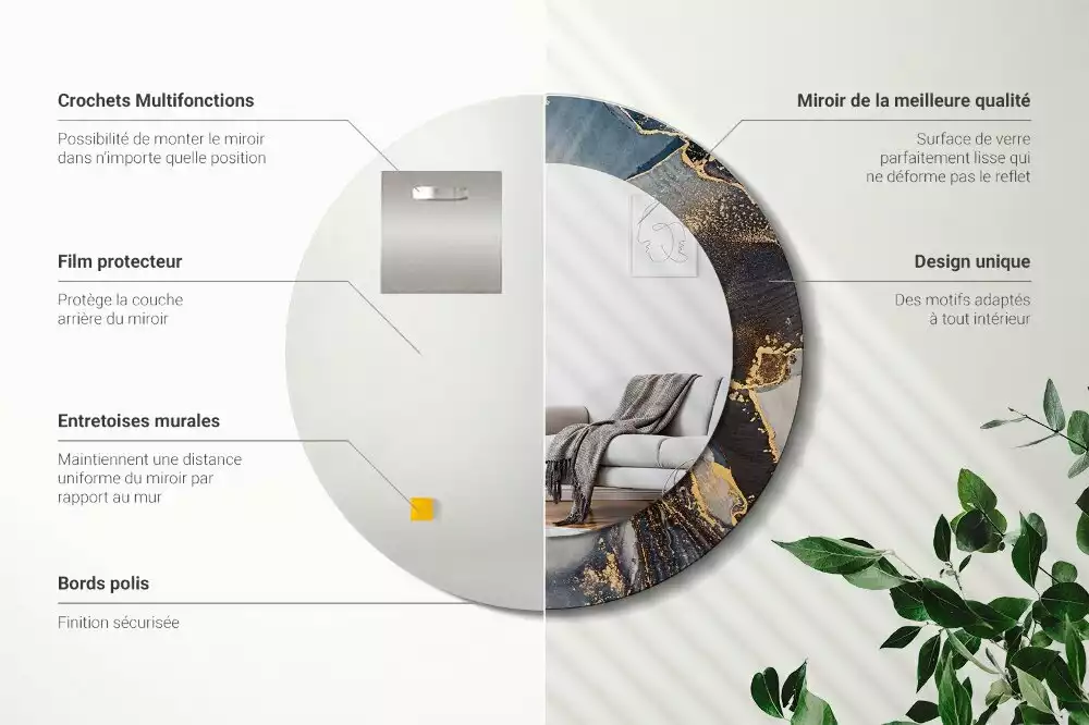 Kerek tükör fali dísz Absztrakt festékek