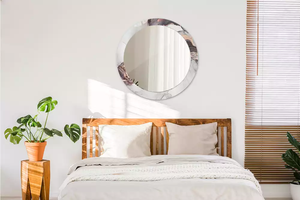 Kerek tükör fali dísz Absztrakt márvány