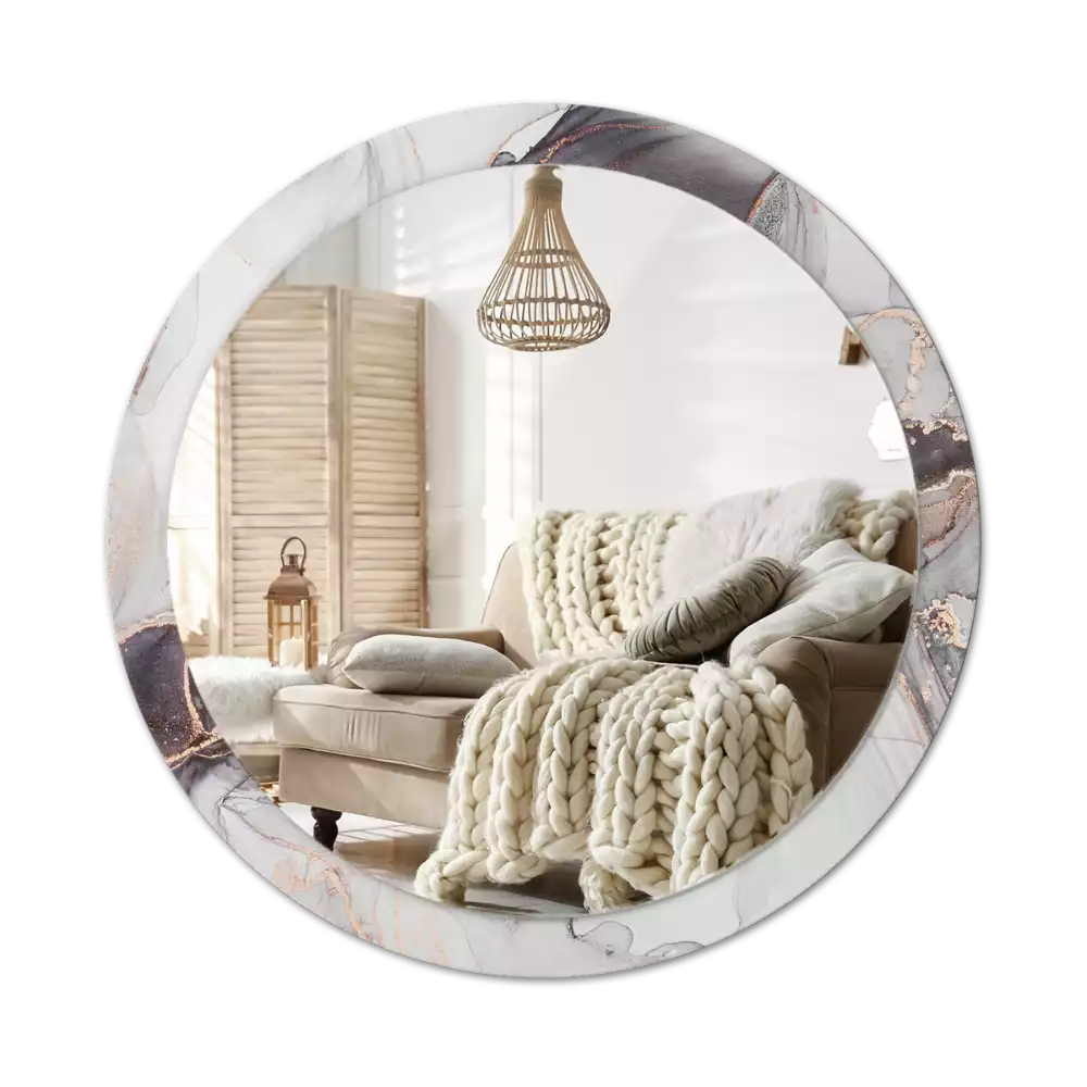 Kerek tükör fali dísz Absztrakt márvány