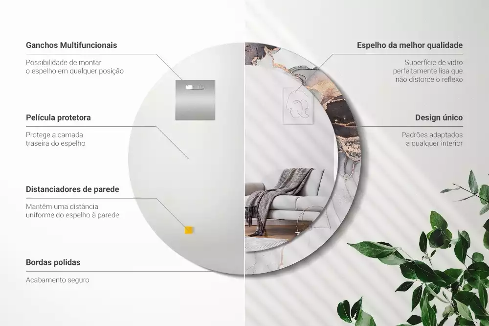 Kerek tükör fali dísz Absztrakt márvány