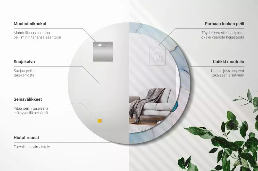 Kerek tükör fali dísz Absztrakt folyadék