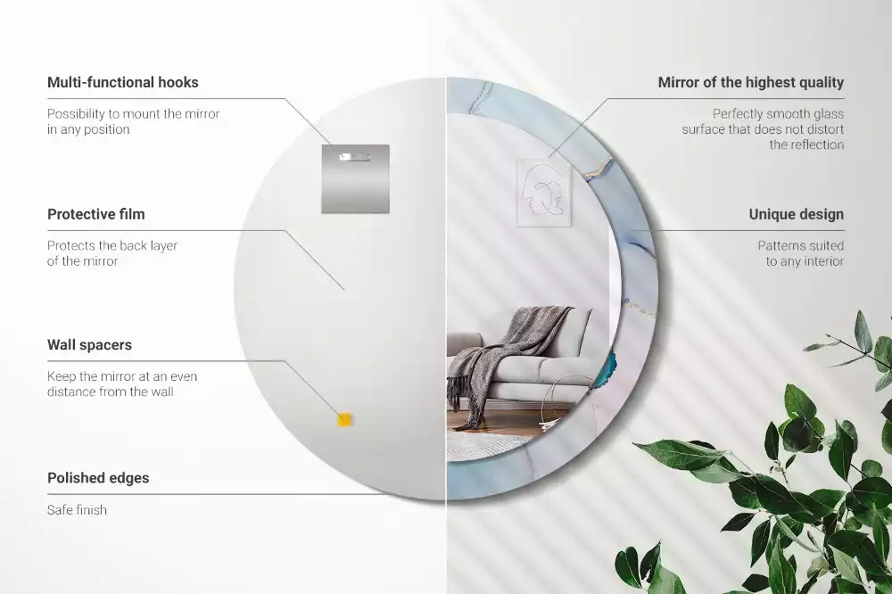 Kerek tükör fali dísz Absztrakt folyadék