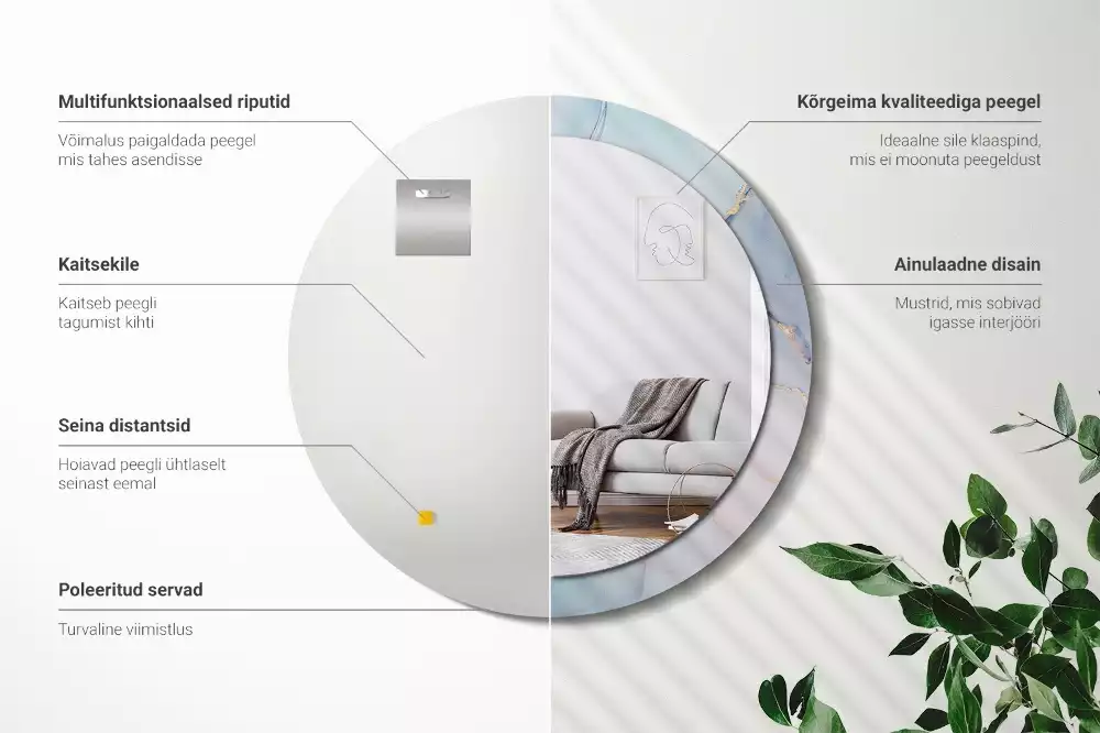 Kerek tükör fali dísz Absztrakt folyadék