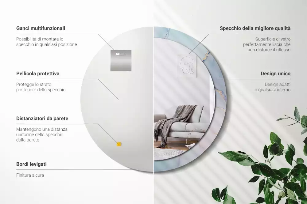 Kerek tükör fali dísz Absztrakt folyadék