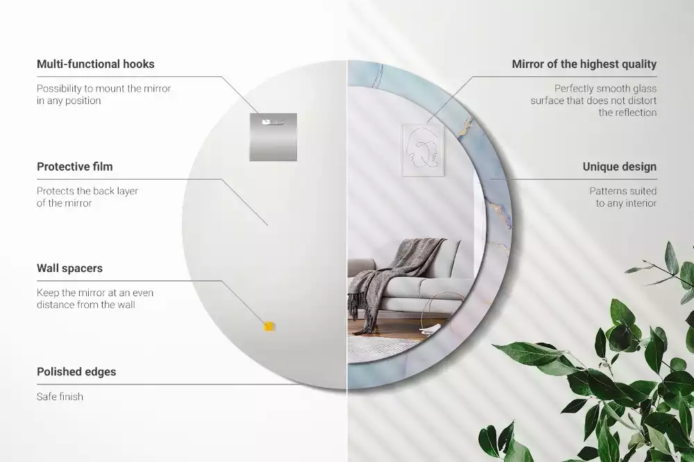 Kerek tükör fali dísz Absztrakt folyadék