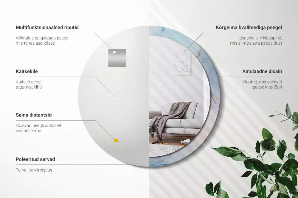 Kerek tükör fali dísz Absztrakt folyadék