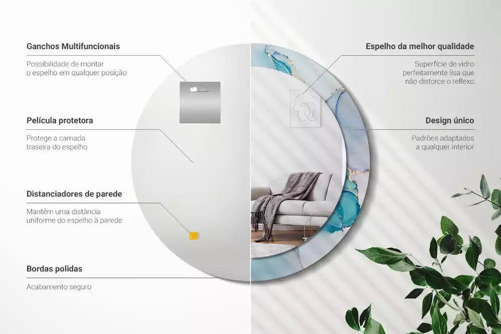 Kerek tükör fali dísz Absztrakt folyadék