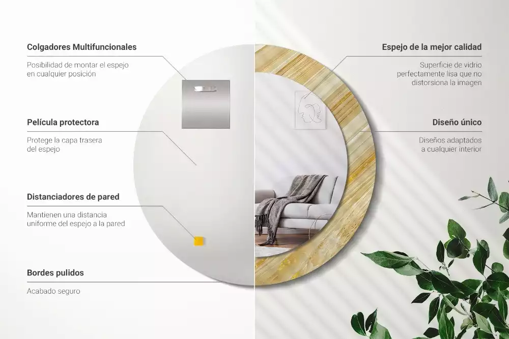 Kerek tükör fali dísz Absztrakt minta