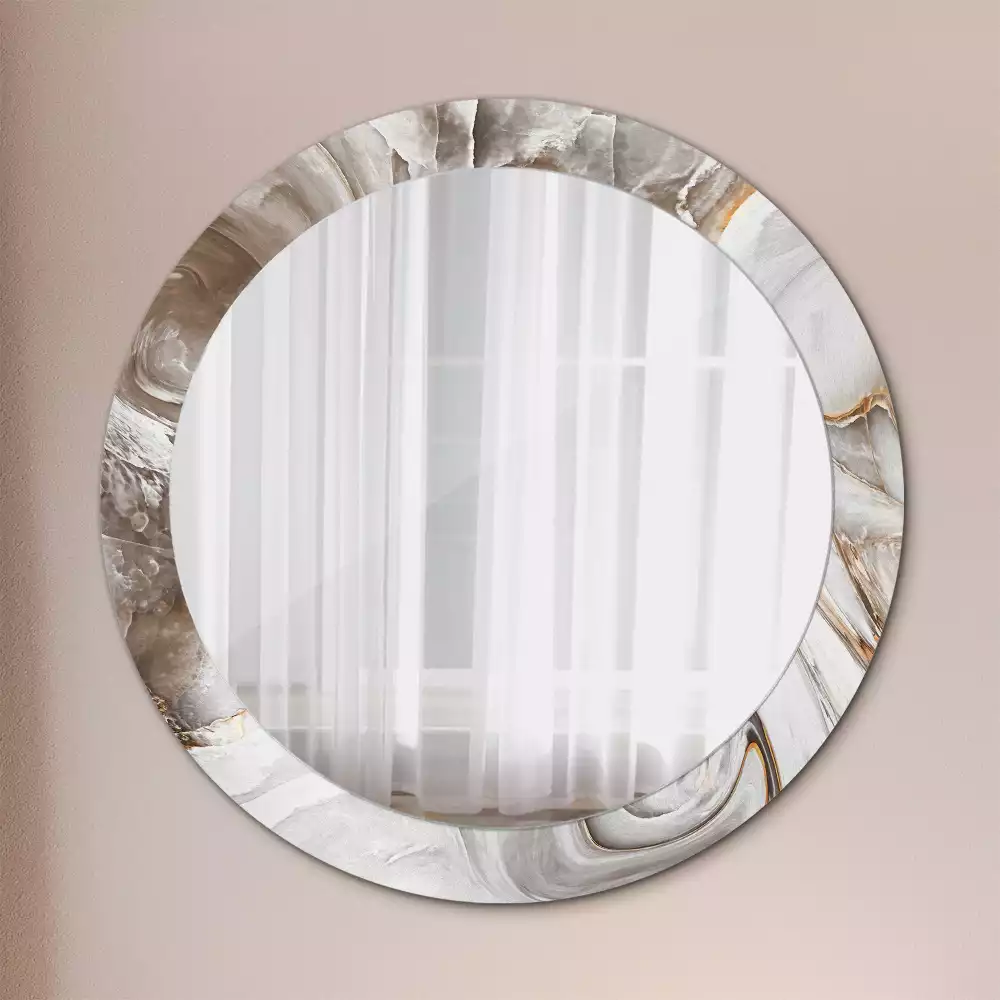 Kerek tükör fali dísz Világos márvány