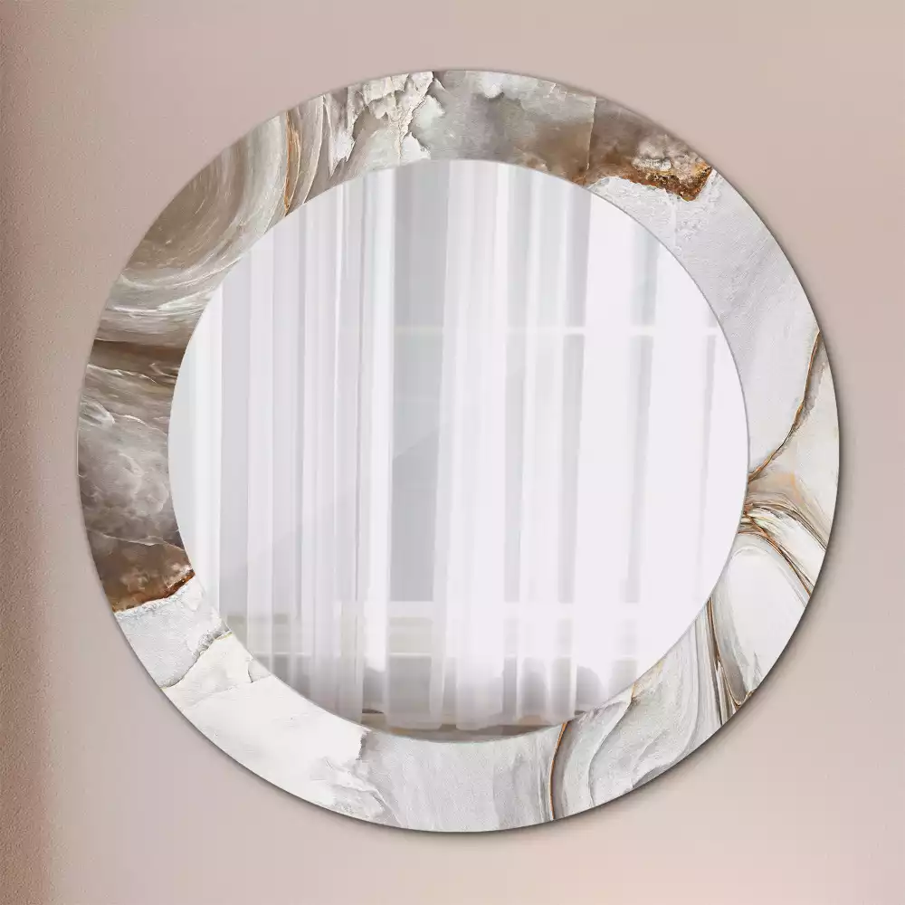 Kerek tükör fali dísz Világos márvány