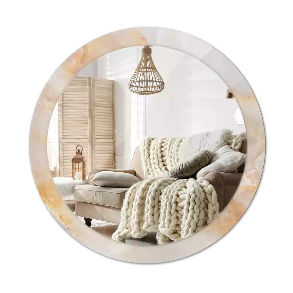 Kerek tükör fali dísz Ónix márvány