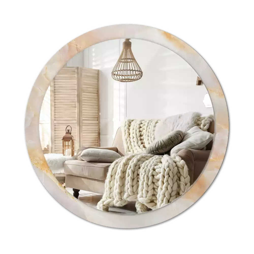 Kerek tükör fali dísz Ónix márvány