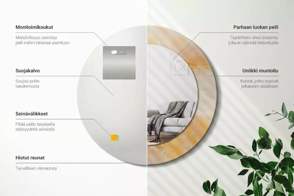 Kerek tükör fali dísz Ónix márvány