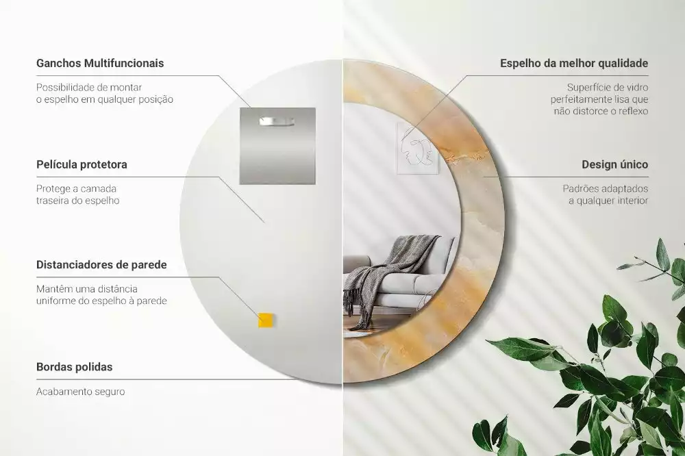 Kerek tükör fali dísz Ónix márvány