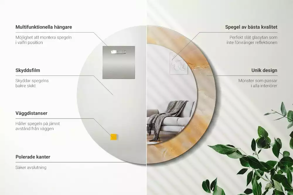 Kerek tükör fali dísz Ónix márvány