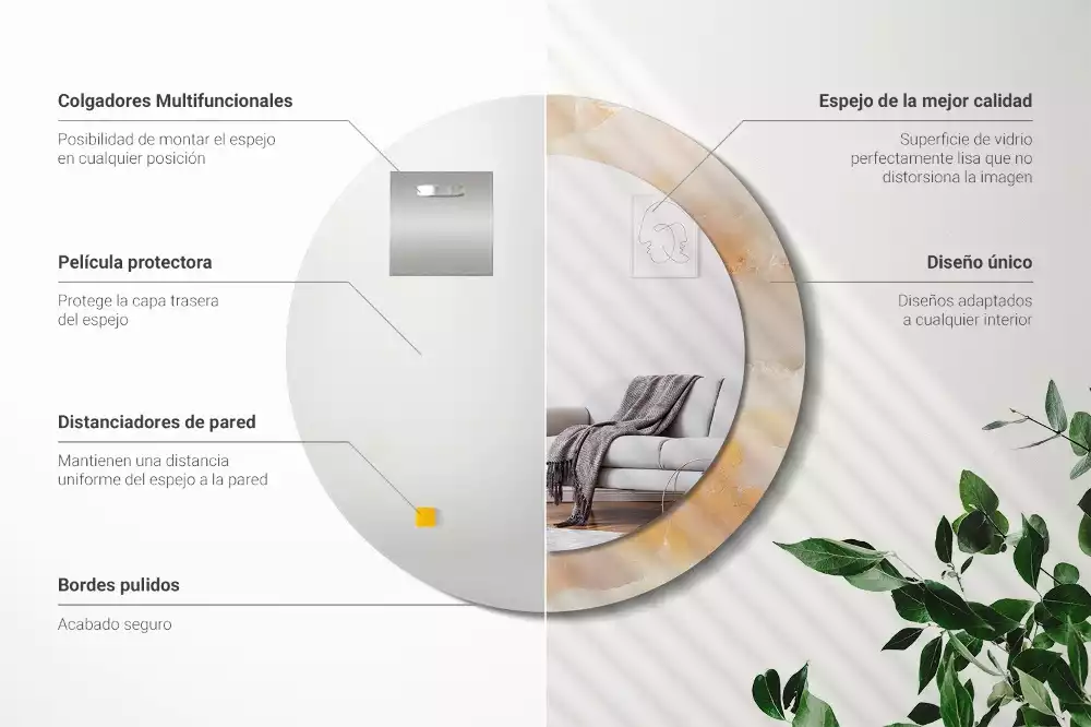 Kerek tükör fali dísz Ónix márvány