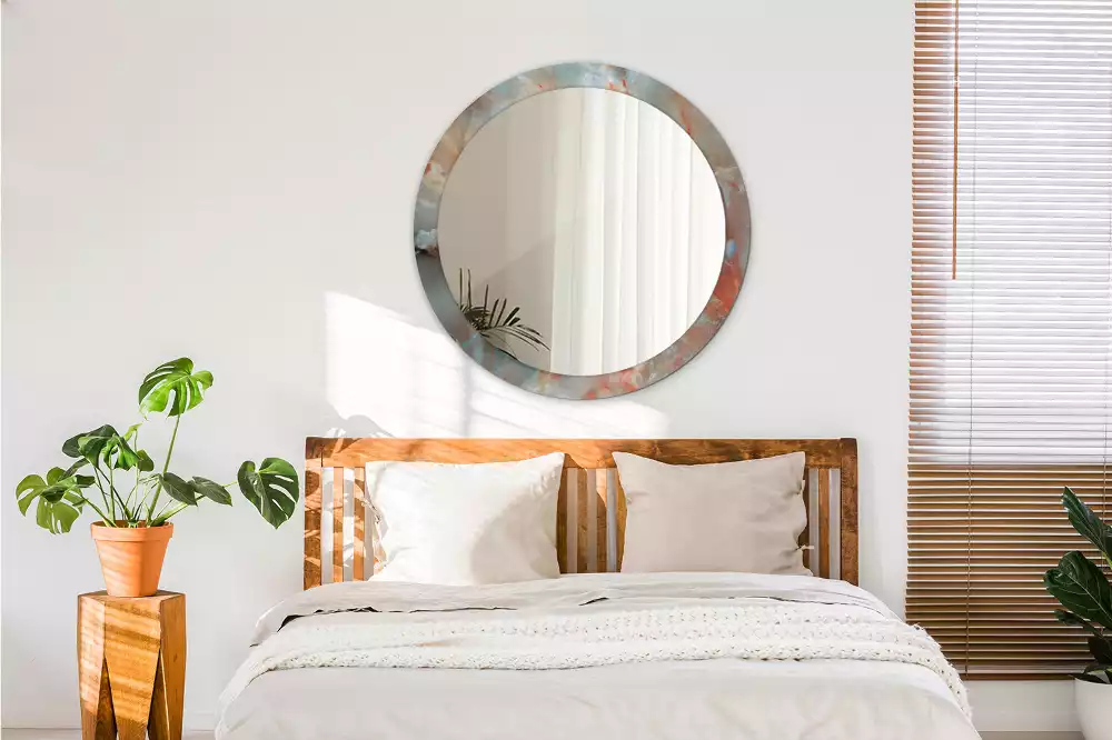 Kerek tükör fali dísz Ónix golyók