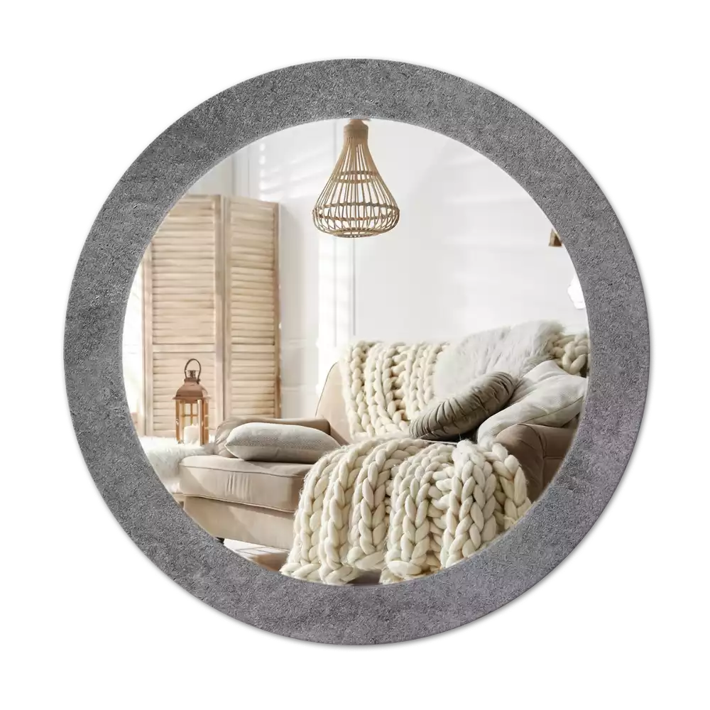 Kerek tükör fali dísz Beton textúra