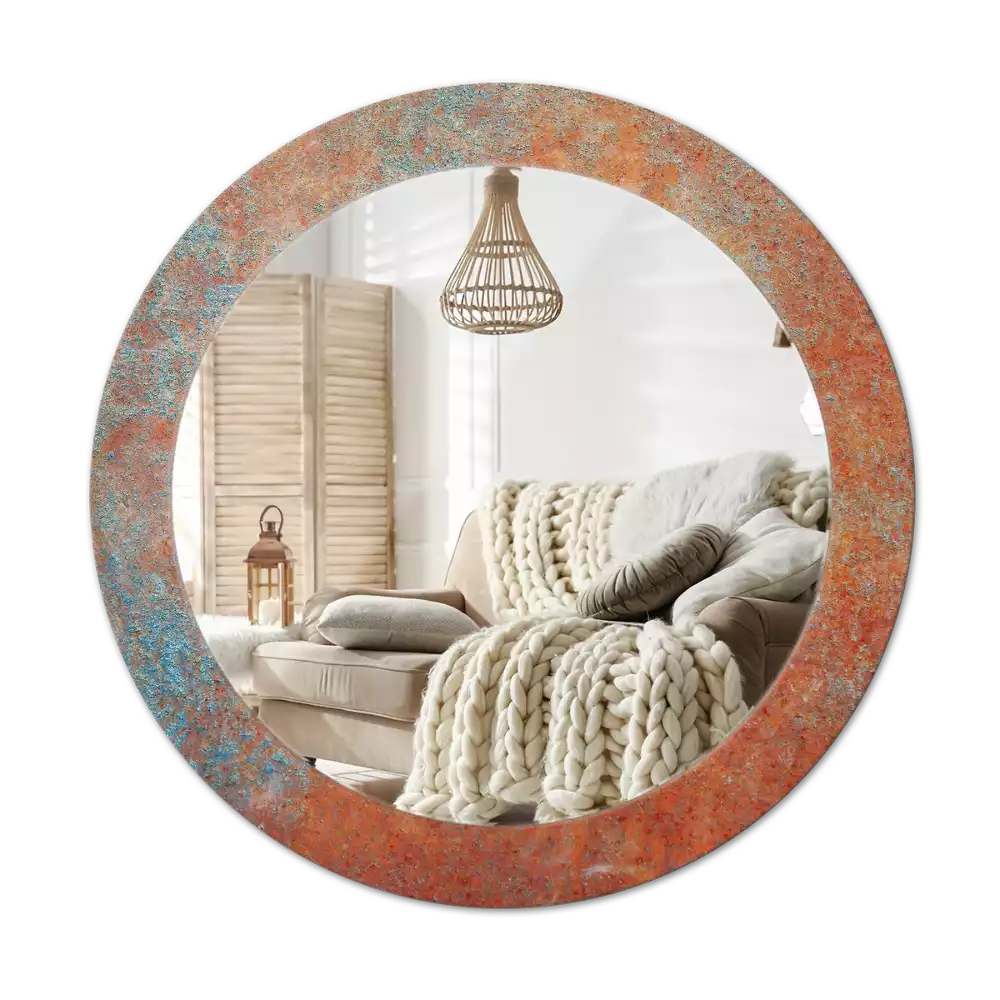 Kerek tükör fali dísz Rozsdás fém