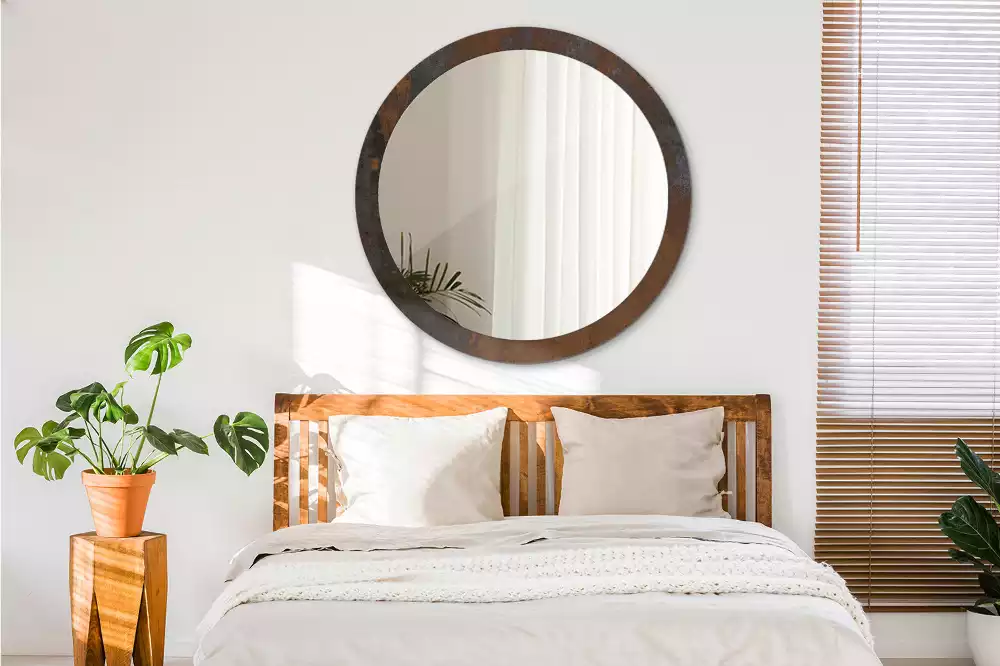 Kerek tükör fali dísz Fémes rusztikus