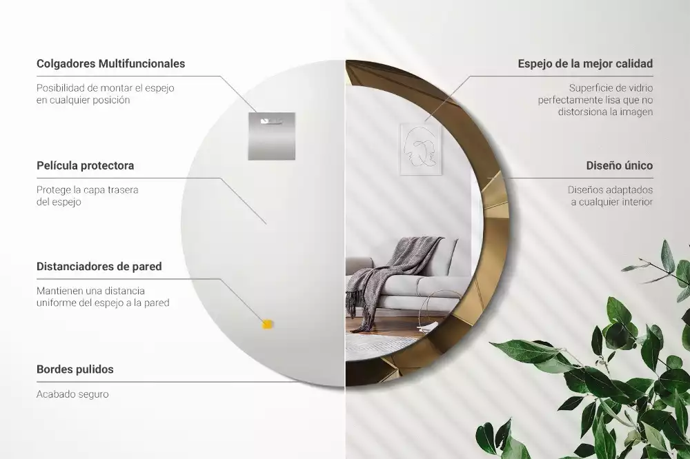 Kerek tükör fali dísz Modern absztrakció