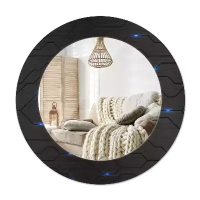 Kerek tükör fali dísz Futurisztikus absztrakció