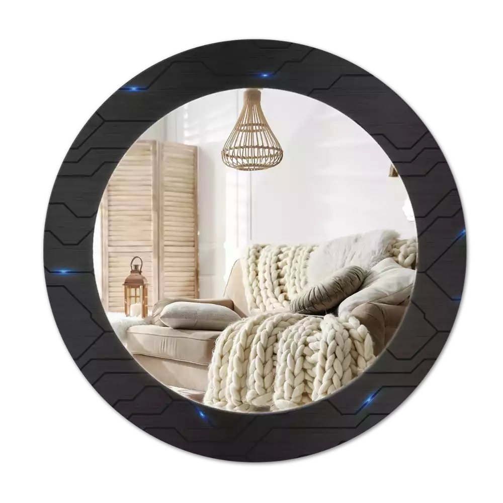 Kerek tükör fali dísz Futurisztikus absztrakció