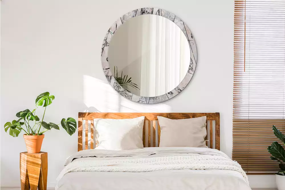 Kerek tükör fali dísz Absztrakt állatok