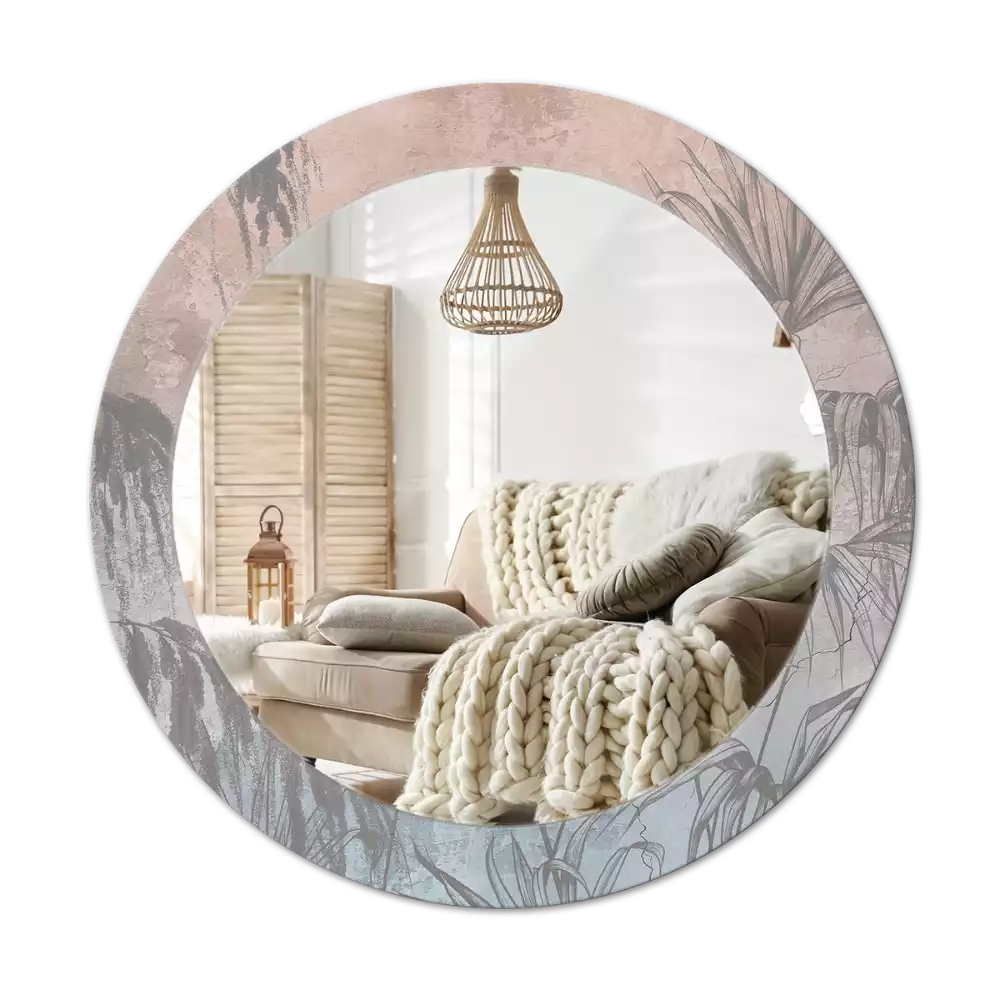 Kerek tükör fali dísz Trópusi virágok