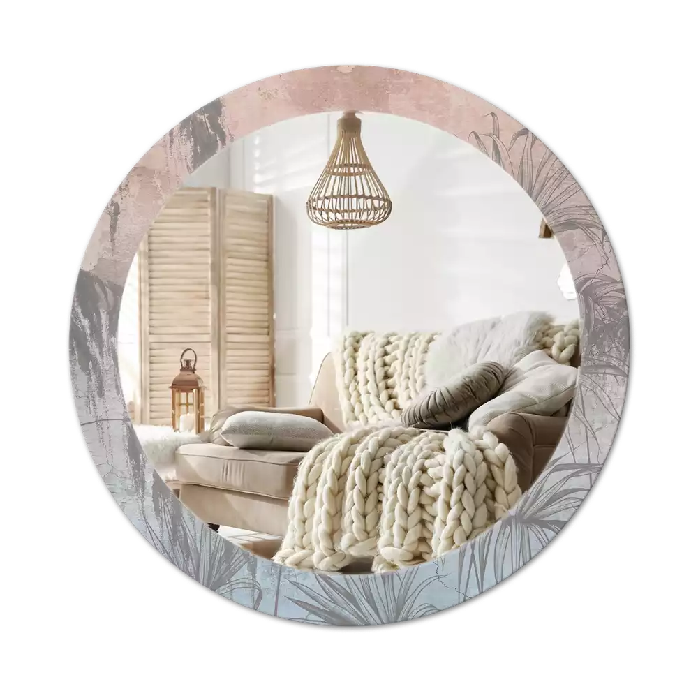 Kerek tükör fali dísz Trópusi virágok