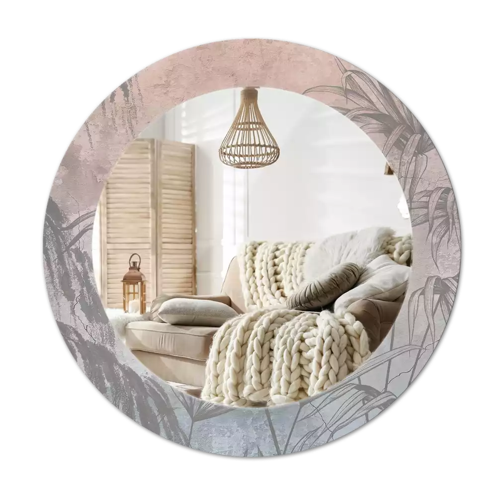 Kerek tükör fali dísz Trópusi virágok