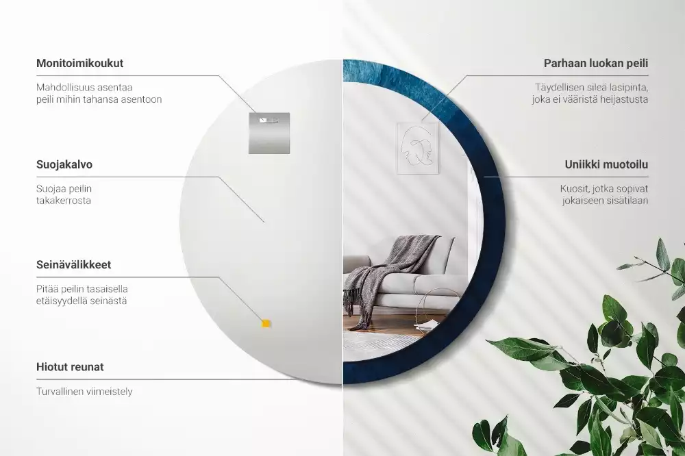 Kerek tükör fali dísz Absztrakt művészet