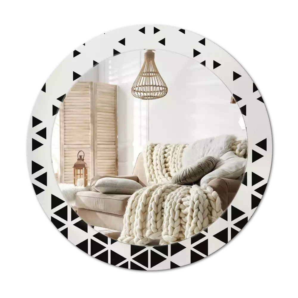 Kerek tükör fali dísz Geometriai absztrakció